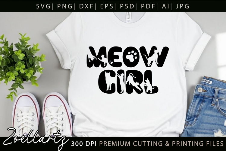 Cat SVG Pet Lover SVG Cat Quotes SVG Meow Paw Prints SVG