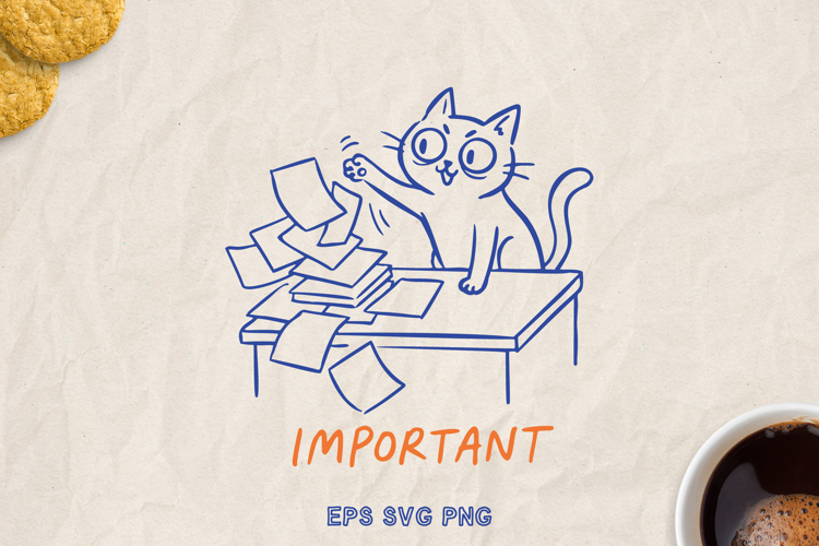 Funny Cat SVG PNG, Sarcastic Quote, Hand Drawn Cat Clipart.