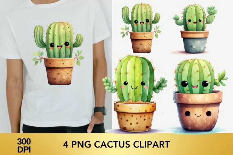 4 png cactus clipart, cactus sublimation png
