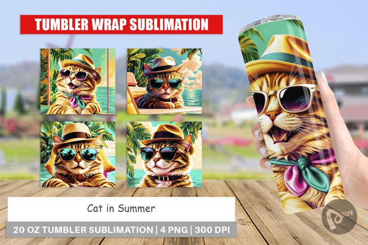Tumbler Wrap Cat in Summer