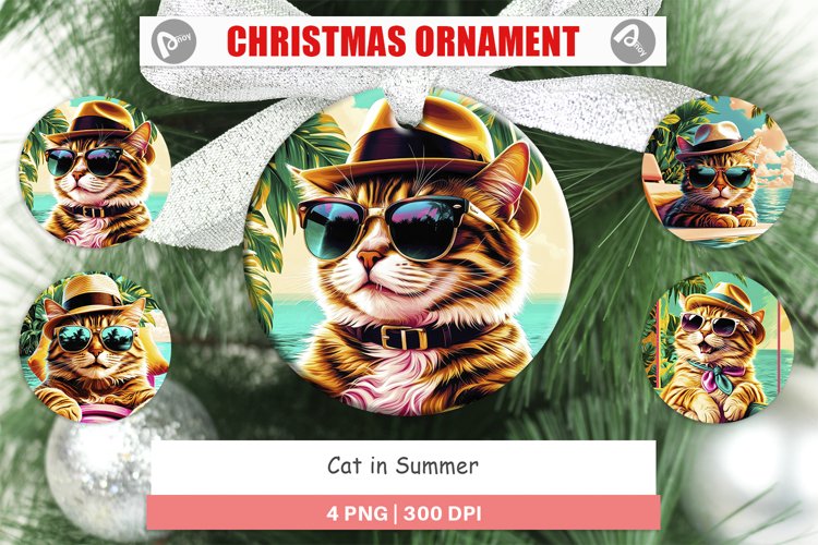 Christmas Ornaments Cat in Summer