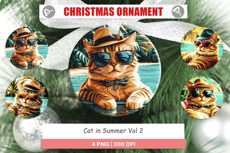 Christmas Ornaments Cat in Summer