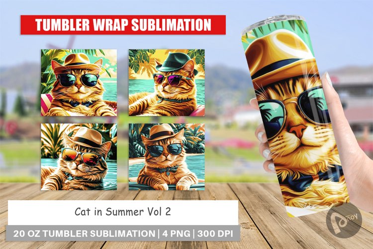 Tumbler Wrap Cat in Summer