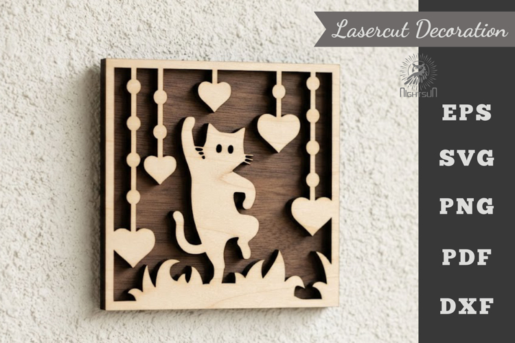 Cat Lasercut Wall Decor