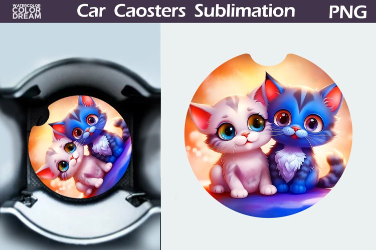 Cute Cat Car Coaster | Kitty Coaster | Car Coaster