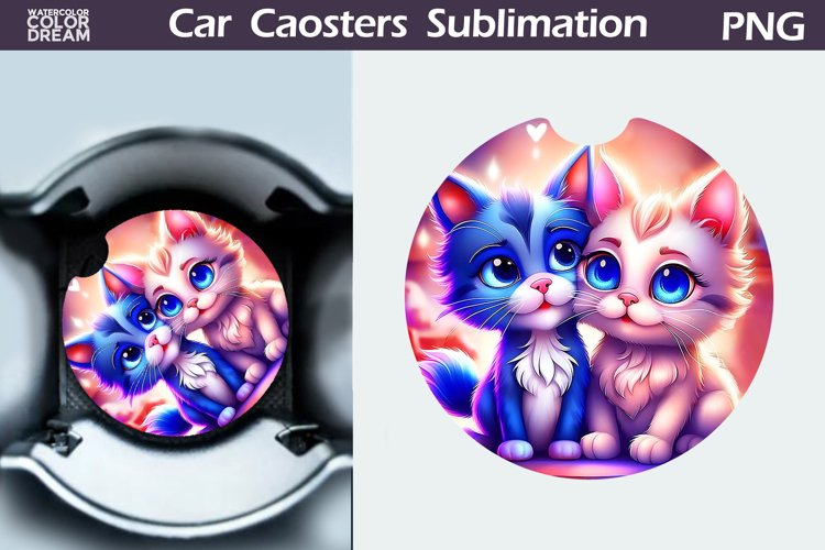 Cute Cat Car Coaster | Kitty Coaster | Car Coaster