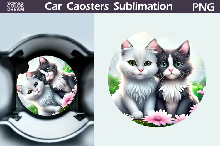 Cute Cat Car Coaster | Kitty Coaster | Car Coaster