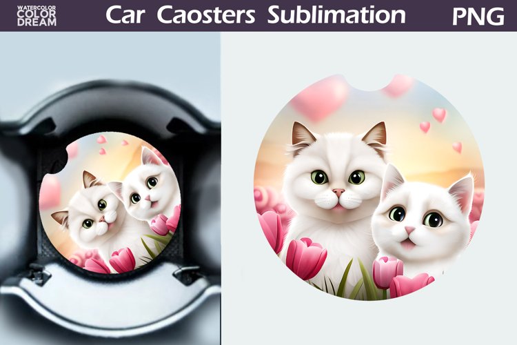 Cute Cat Car Coaster | Kitty Coaster | Car Coaster example image 1
