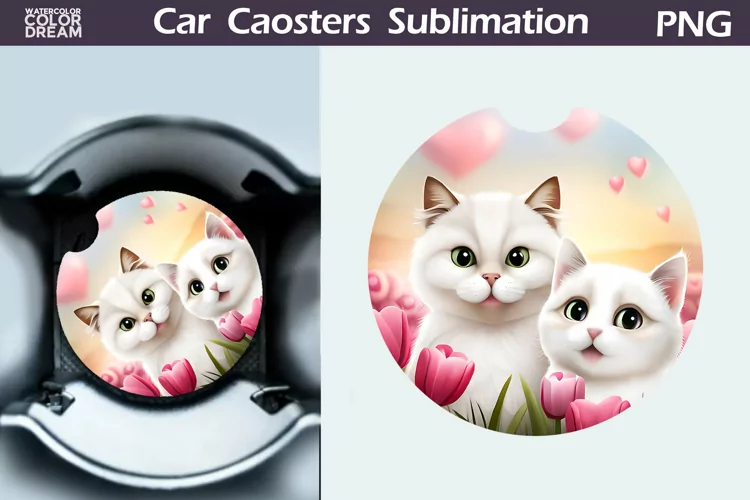 Cute Cat Car Coaster | Kitty Coaster | Car Coaster