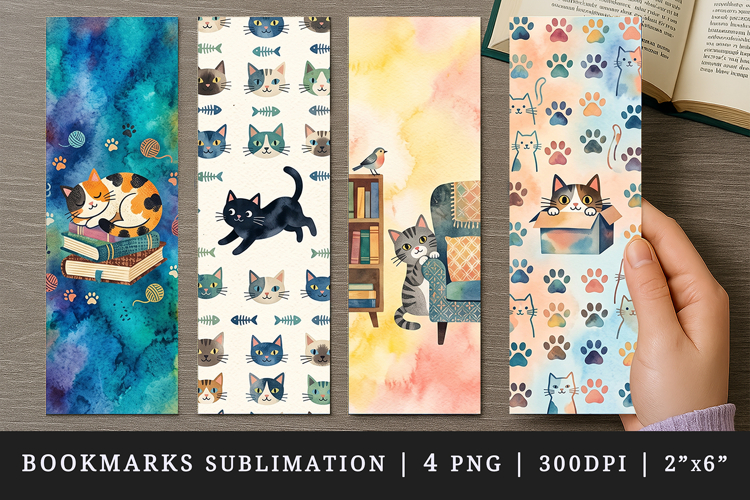 Cat lover bookmarks printable sublimation bookmark design