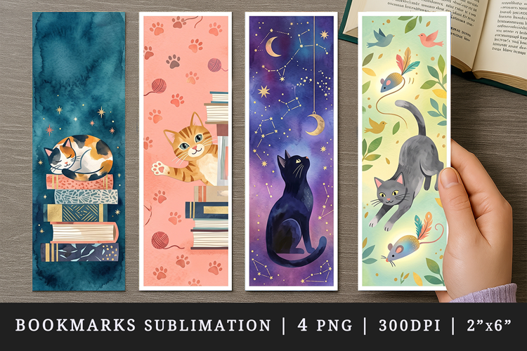 Cat lover bookmarks printable sublimation bookmark design
