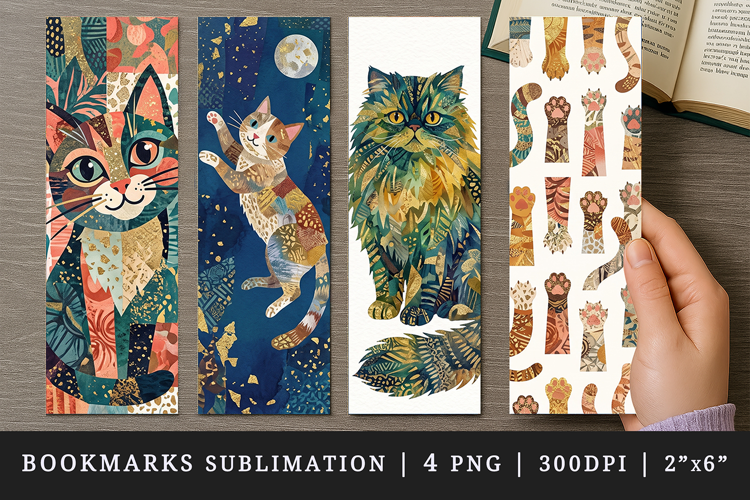 Cat lover bookmarks printable sublimation bookmark design