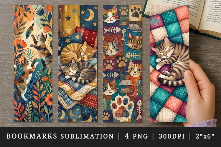 Cat lover bookmarks printable sublimation bookmark design