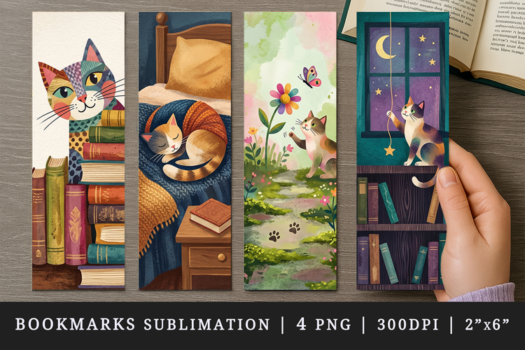 Cat lover bookmarks printable sublimation bookmark design