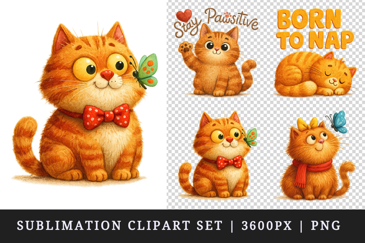 Cat Lover clipart printable sublimation design png
