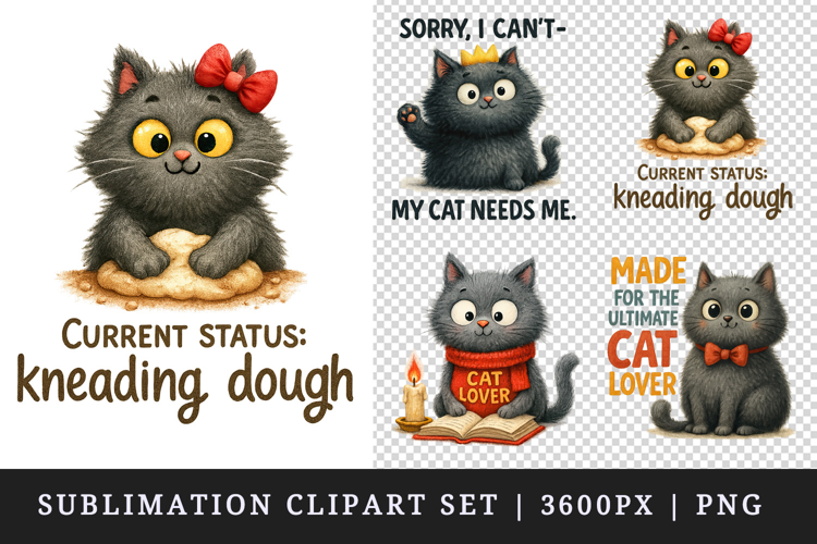 Cat Lover clipart printable sublimation design png