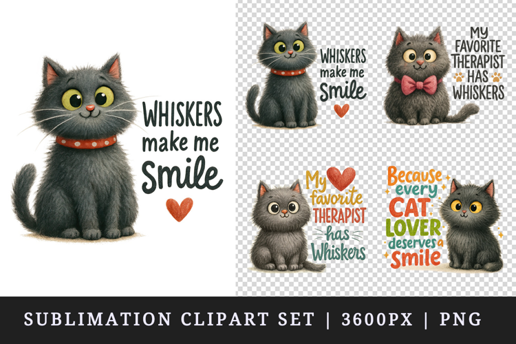 Cat Lover clipart printable sublimation design png