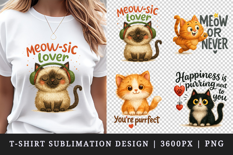 Cat Lover t-shirt printable sublimation design png
