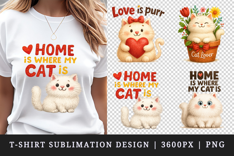 Cat Lover t-shirt printable sublimation design png
