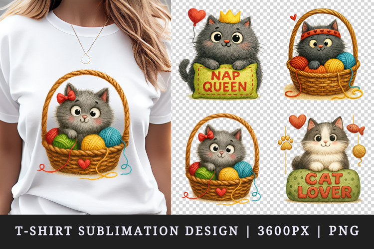 Cat Lover t-shirt printable sublimation design png