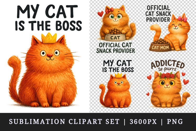 Cat Mom clipart printable sublimation design png