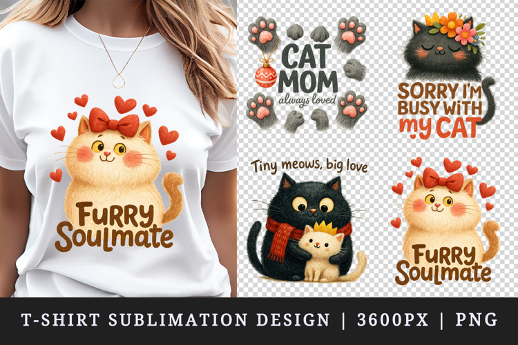 Cat Mom t-shirt printable sublimation design png