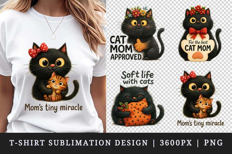 Cat Mom t-shirt printable sublimation design png