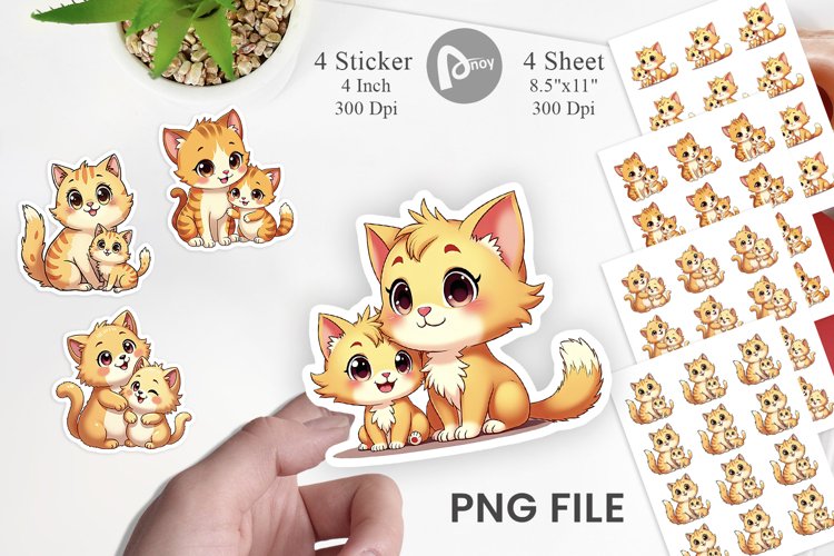 Cat Mothers Day Sticker