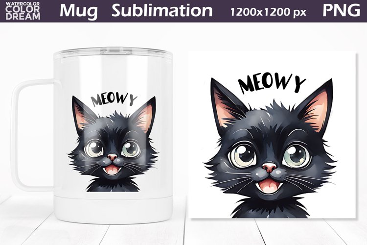 Cat Mug Sublimation Design | Funny Cat Mug Wrap
