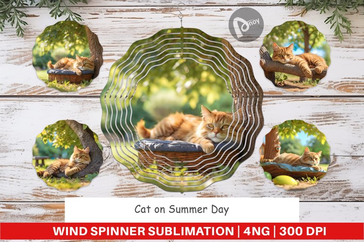 Wind Spinner Cat on Summer Day