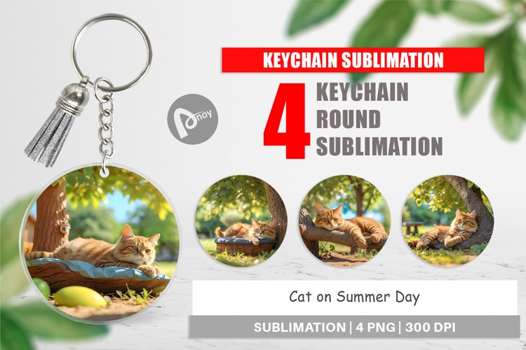 Keychain Cat on Summer Day