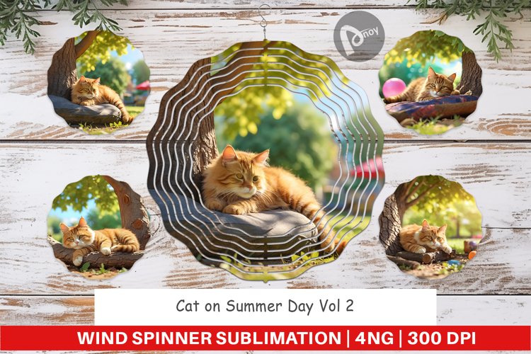 Wind Spinner Cat on Summer Day