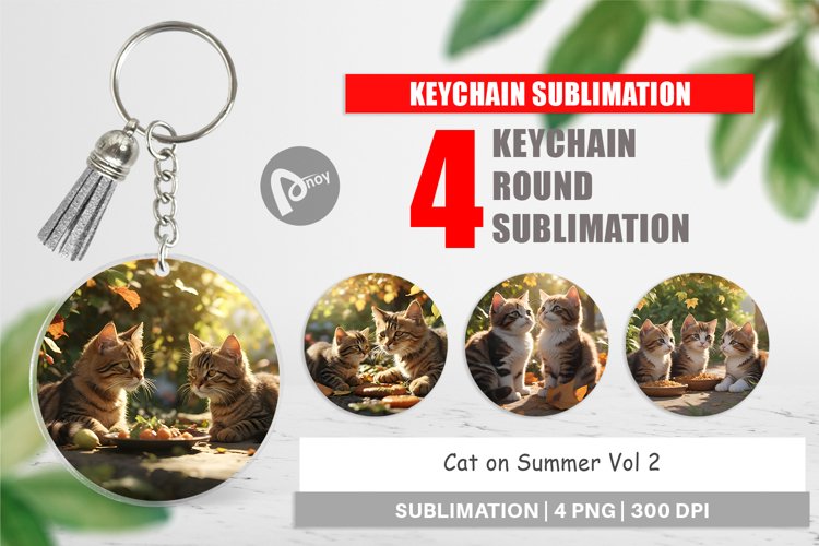 Keychain Cat on Summer