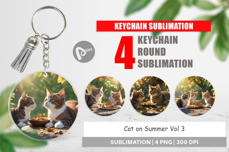 Keychain Cat on Summer