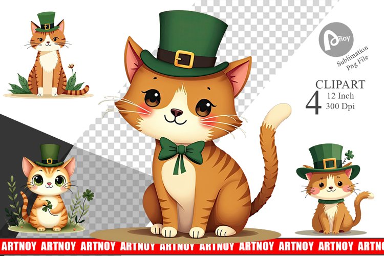 Cat St. Patrick Clipart