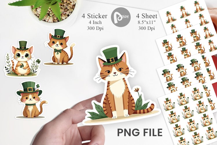 Cat St. Patrick Sticker