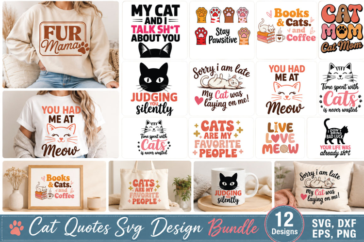 Cat Quote SVG Design Bundle