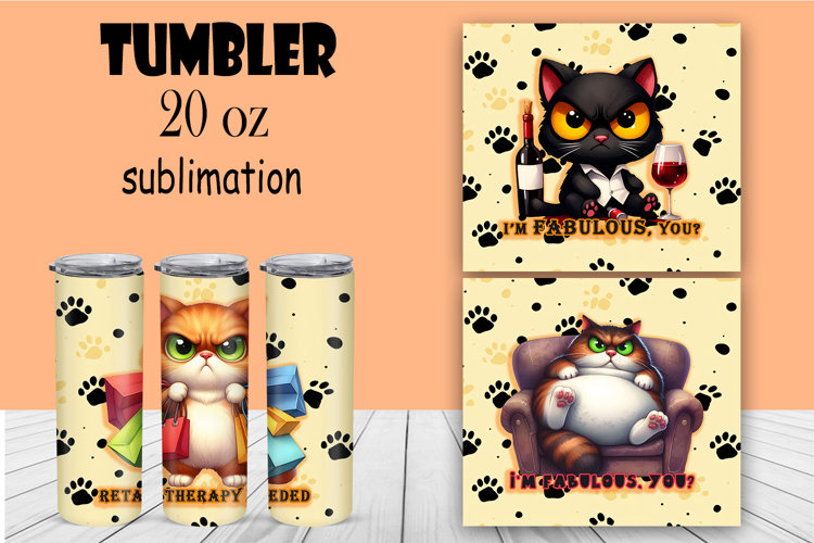 Sarcastic cat tumbler. Happy Halloween sublimation PNG