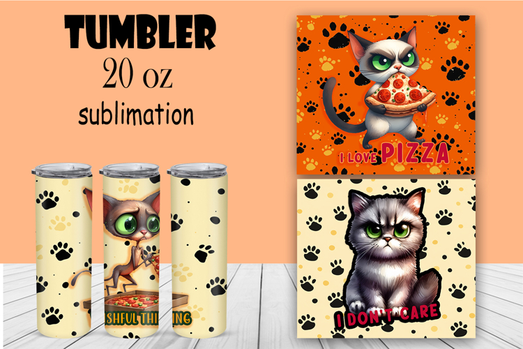 Sarcastic cat tumbler. Happy Halloween sublimation PNG