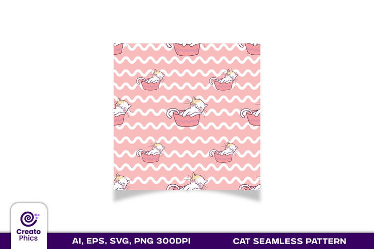 cat seamless pattern design | animal repeat digital paper