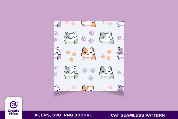 cat seamless pattern design | animal repeat digital paper