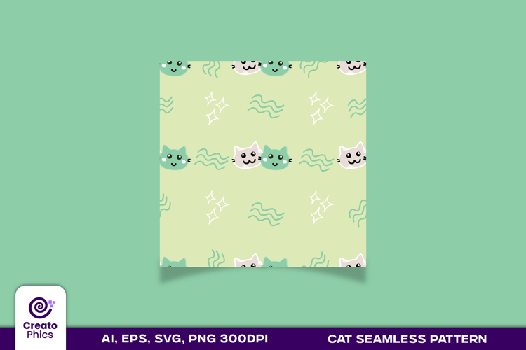 cat seamless pattern design | animal repeat digital paper