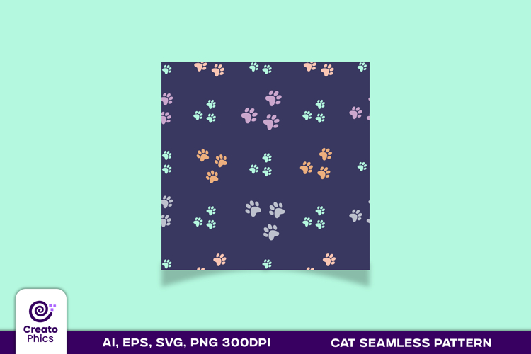 cat seamless pattern design | animal repeat digital paper