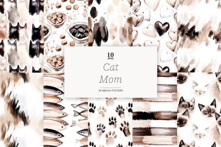 Cat Seamless Pattern Collection | Kitty Digital Paper
