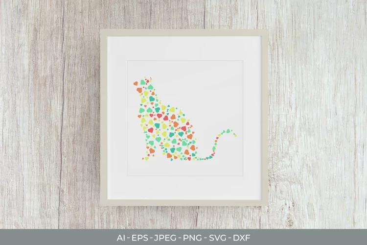 Cat Shape with Colorful Dots SVG