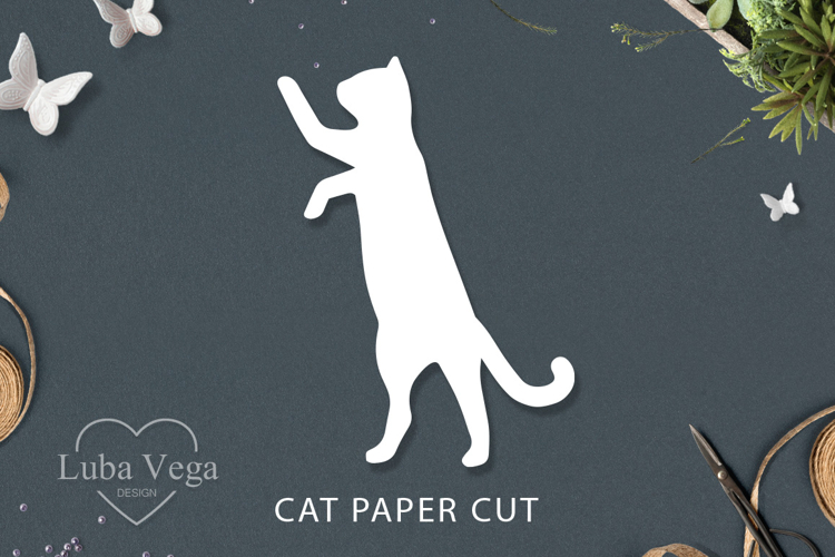 Cat paper SVG / Cat SVG / cat silhouette png