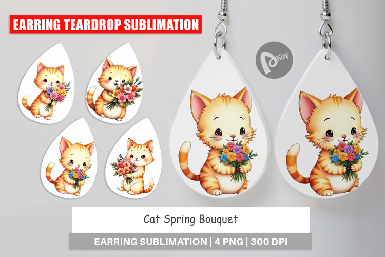 Earring Cat Spring Bouquet