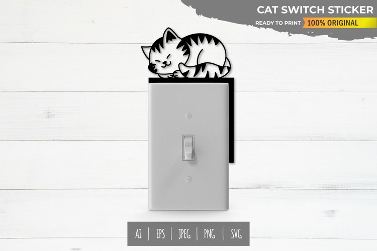 Sleeping Cat Switch Sticker
