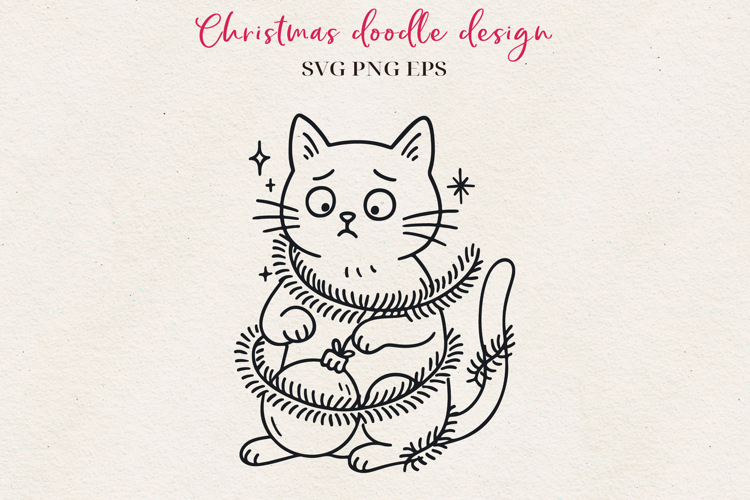 Hand-Drawn Christmas Character | Festive Ink Art SVG PNG EPS