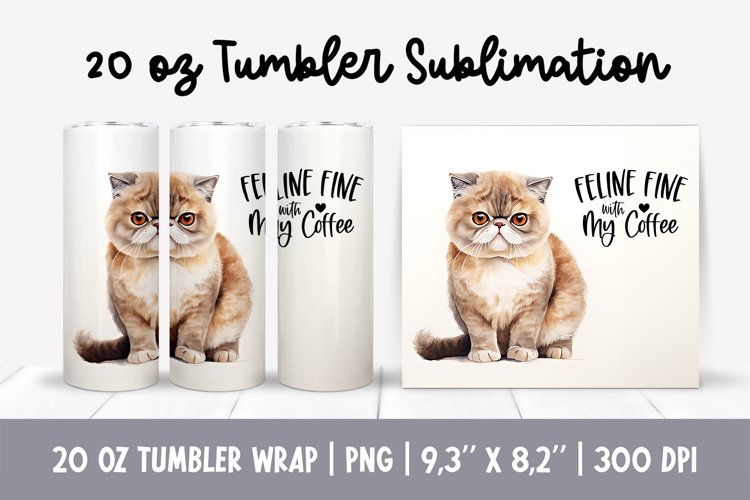 Cat Mom 20 Oz Skinny Tumbler Wrap Sublimation Exotic example image 1